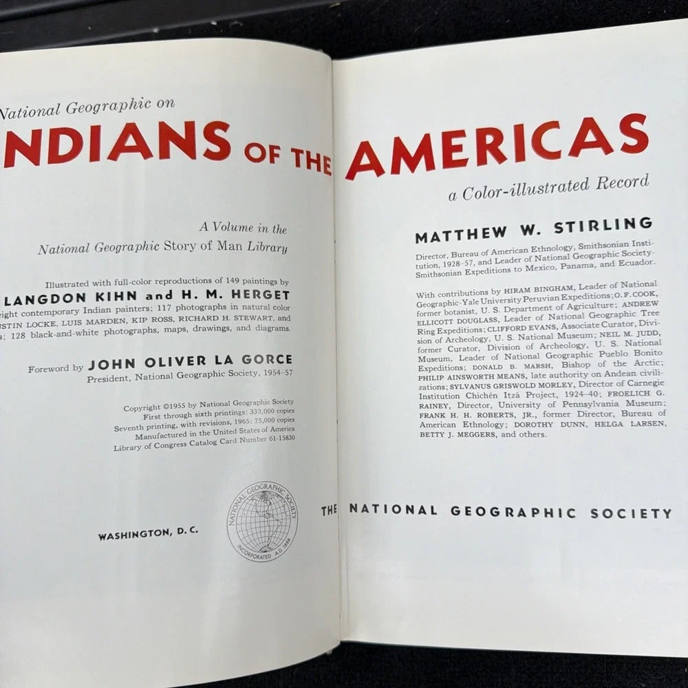 Indians‎ of The Americas National Geographic Color Illustrated Record 1965 HCDJ